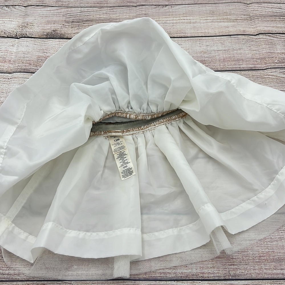 Osh Kosh Overall Dress with Cream Tulle Skirt Size 12 Months - Picture 4 of 4